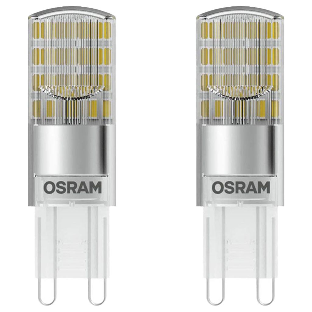 Two OSRAM LED bulbs shown side-by-side against a white background.
