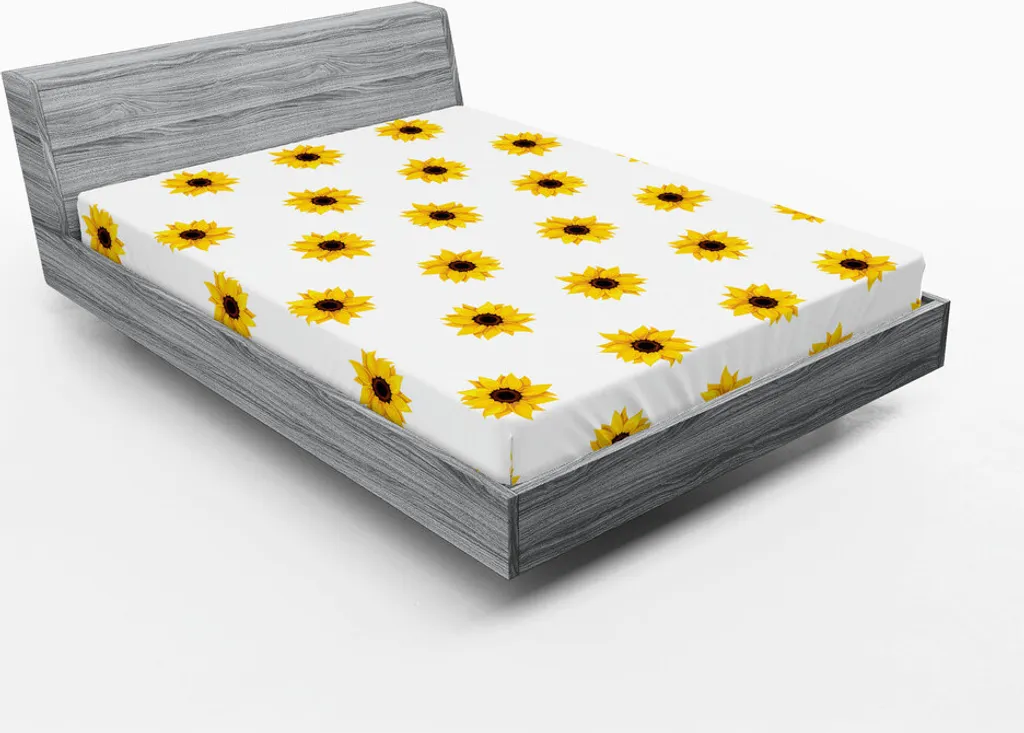 Lenzuolo con Angoli Moderno 180x200 ABAKUHAUS Girasoli Giallo