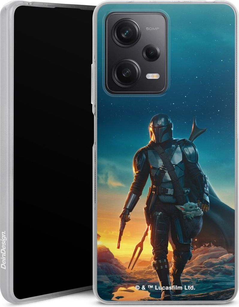 DeinDesign Handyhülle für Xiaomi Redmi Note 12 Pro 5G Silikon Hülle Case Smartphone Schutzhülle Sonnenuntergang Star Wars The Mandalorian