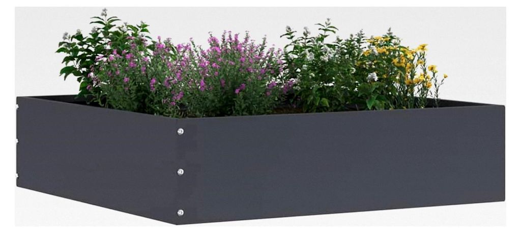 Stahlrasenkanten 50x50x13 cm Anthrazit, moderner Gartenrand für den Außenbereich
