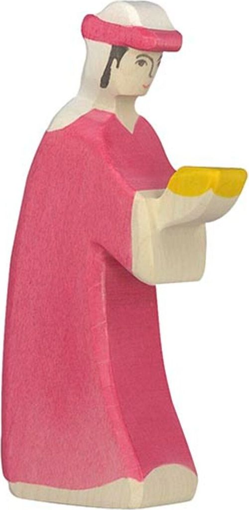 Holztiger 80305 Caspar 3, Holzfigur, ca. 6,5 x 2,6 x 14 cm, Holz, rot