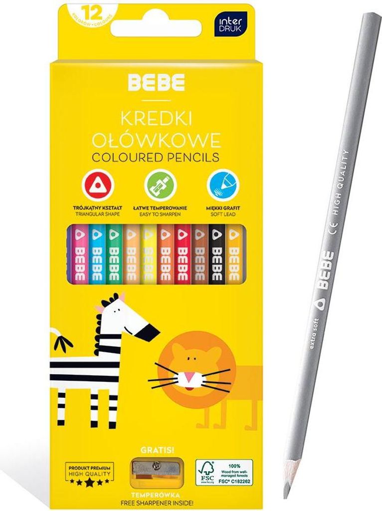 Buntstifte mit Anspitzer 12 Farben BB Kids Interdruk