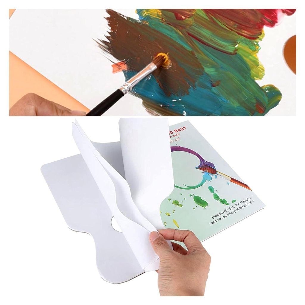 Palettenpapier A4, 35 Blatt, Einweg-Malblock für Acryl, Öl, Gouache, Aquarell, Abreißpalette für Künstler
