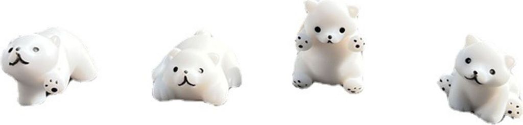 4Pcs Nette Eisbär Form Harz Ornament Auto Rückspiegel Dashboard Figur Dekoration Auto Spiegel Innen