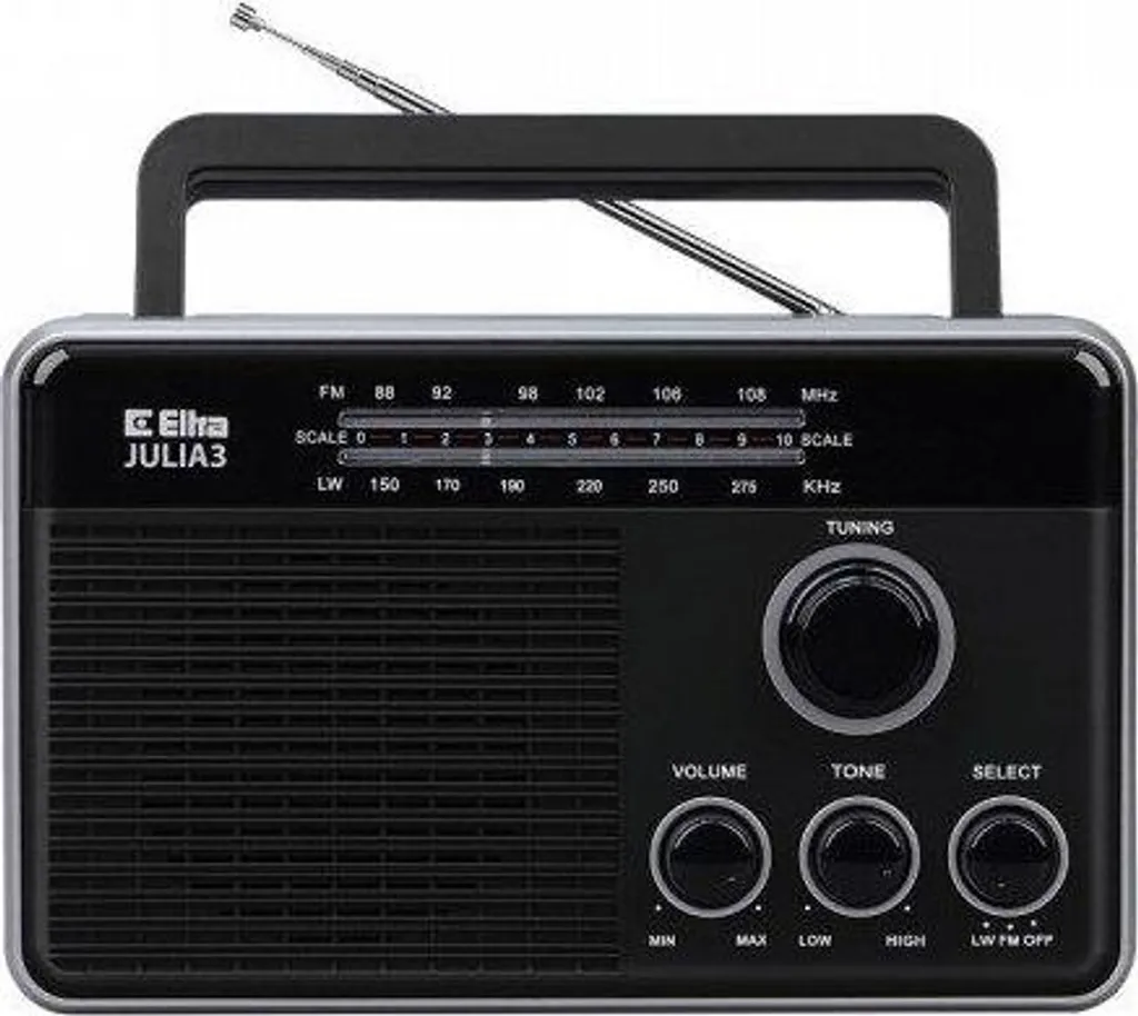 Radio analogique portable Eltra Julia 3 grande échelle noire
