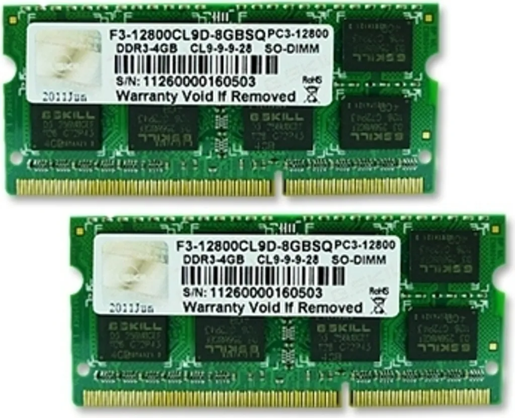 Kit 8GB RAM DDR3 1600 G.Skill SQ per Laptop - Ricambio Premium