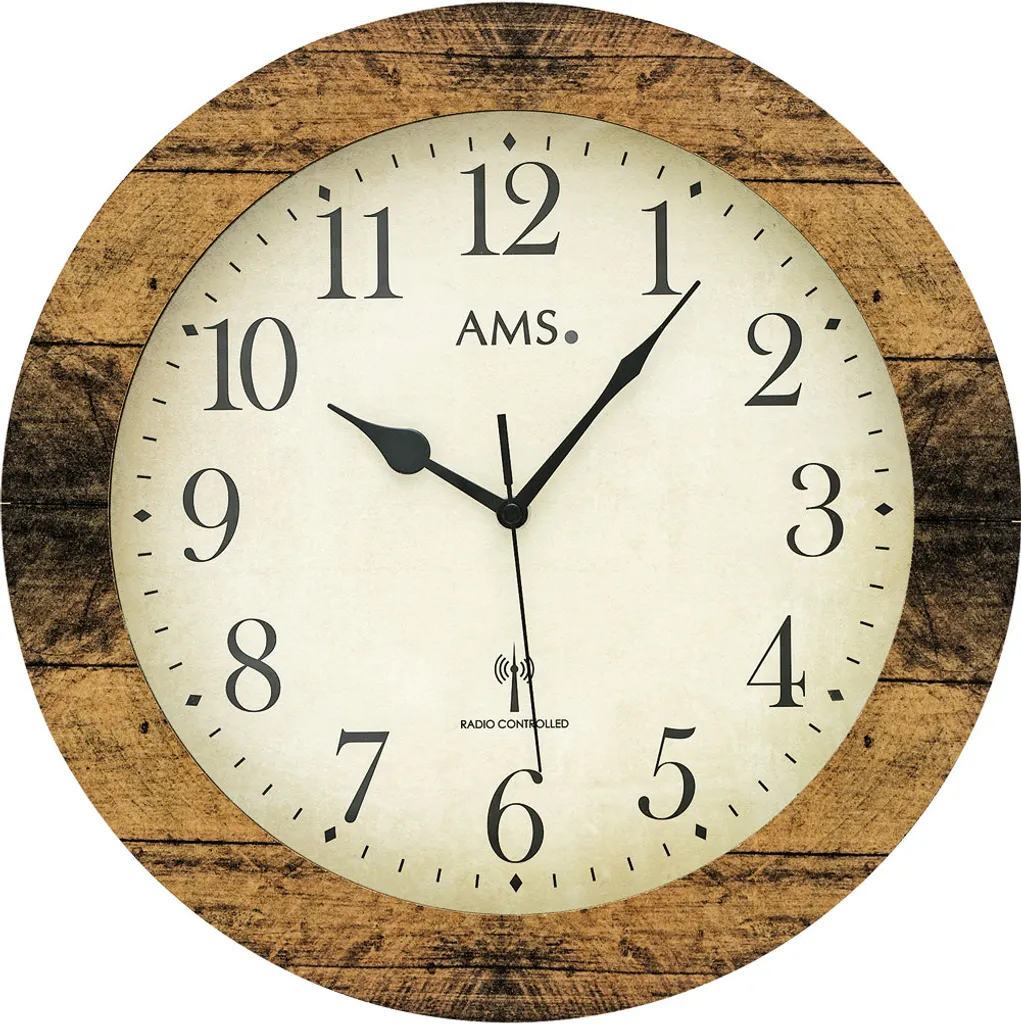AMS 5560 Montre Murale Unisex avec Mouvement Quartz Silencieux et Verre