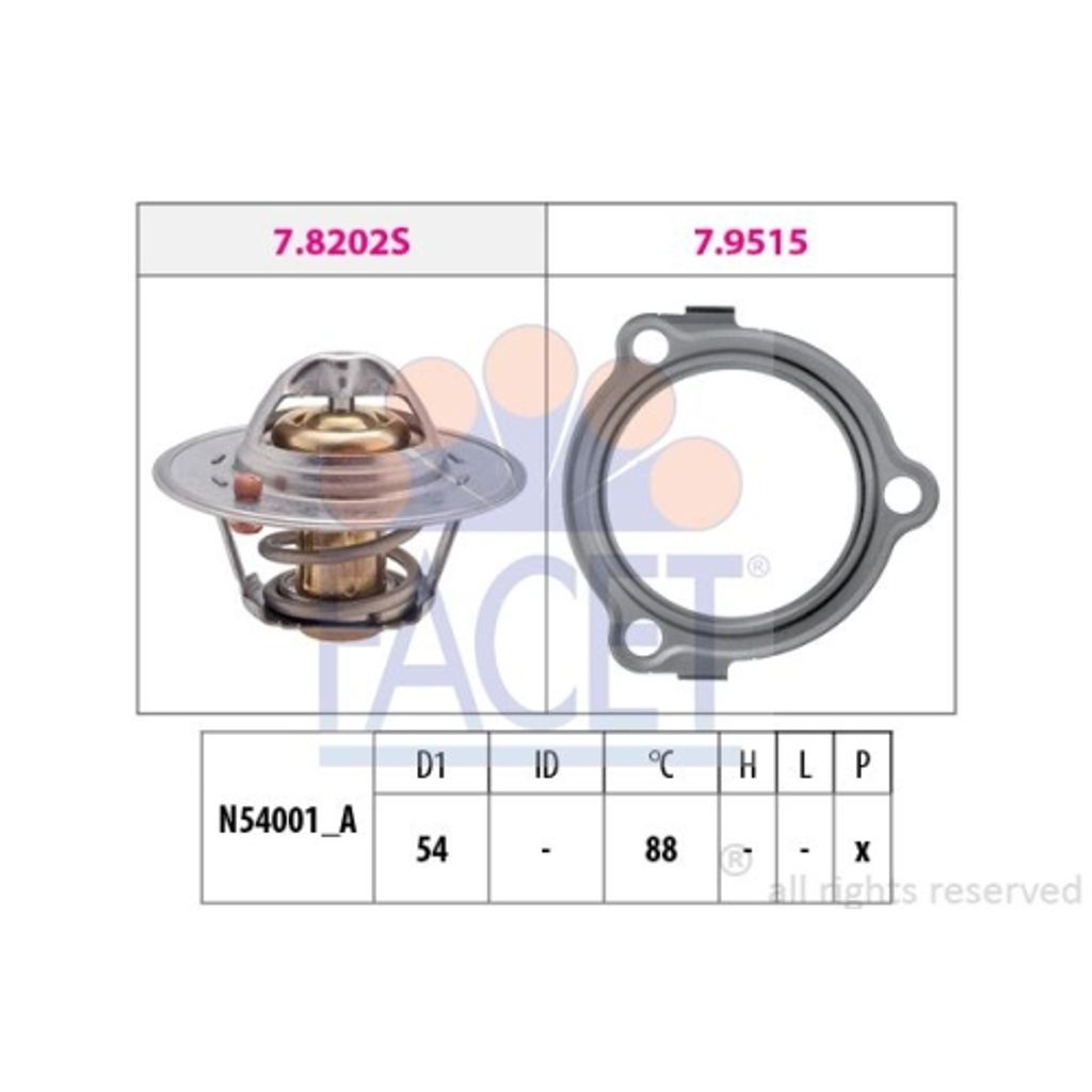1 Thermostat, Kühlmittel FACET 7.8234 Italy - OE Equivalent für BMW FORD