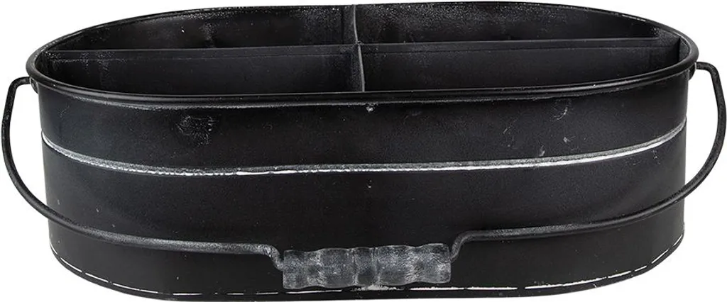 Vassoio Clayre & Eef 4 scomparti 41x26x11 cm Ferro nero - 3