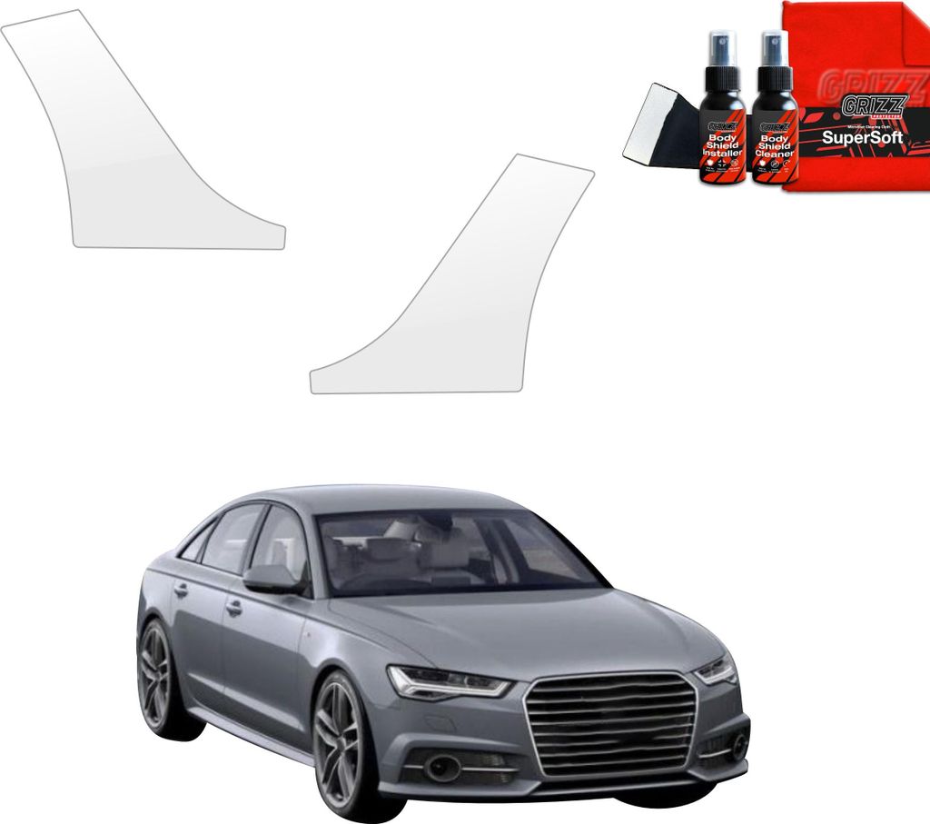 2in1 Schutzfolie für hinteren & vorderen Seitenschwelle - Audi A6 C7 Sedan (2011-2014) Grizz Protector