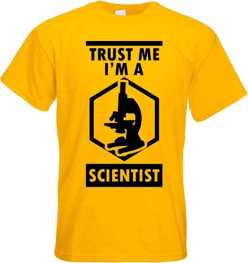 Kiwistar - T-Shirt - gelb - Trust me, im a Scientist Motiv Bedruckt Funshirt Design Print - mit Motiv Bedruckt - Funshirt Design - Sport - Freizeit...