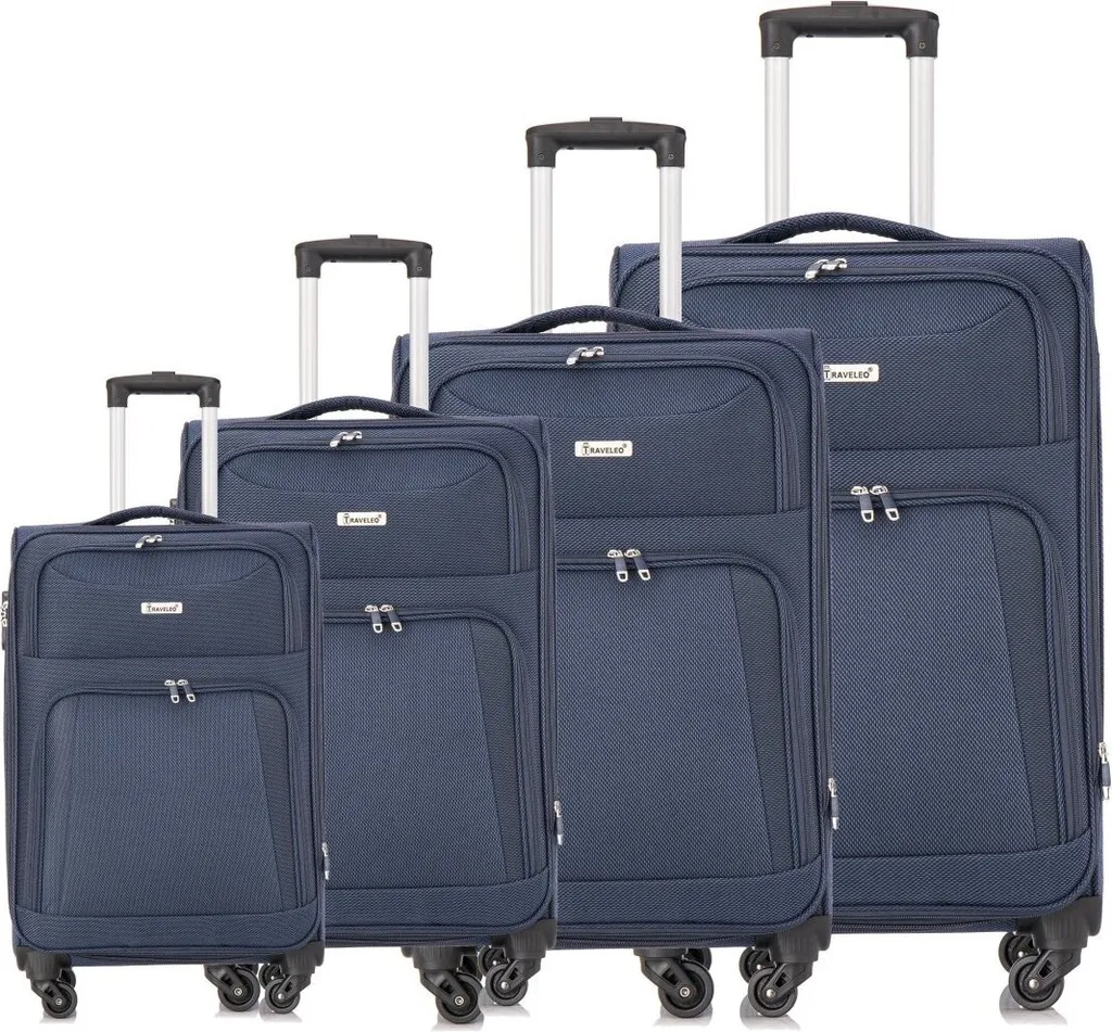 Set de bagages extensibles à roues 360° en tissu bleu haute densité