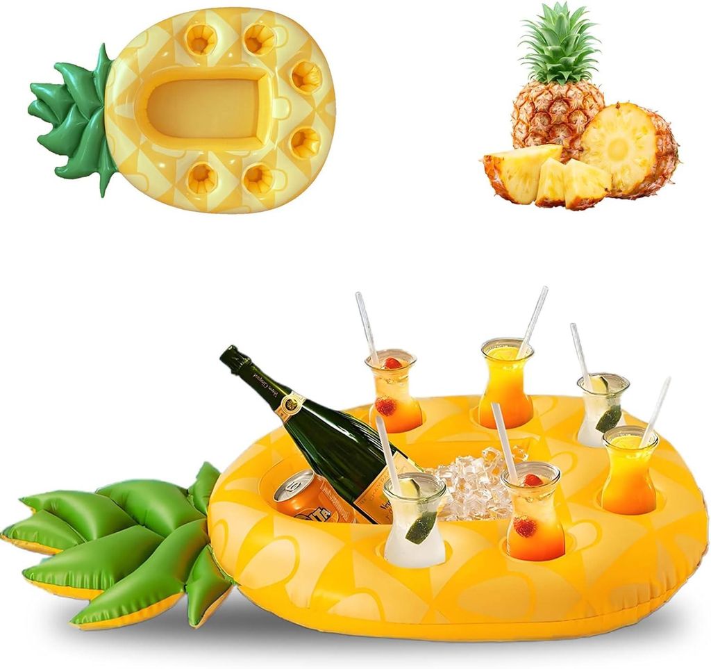 Aufblasbarer Ananas-Becherhalter für Pool/Bar, 7 Löcher, Produktbild 