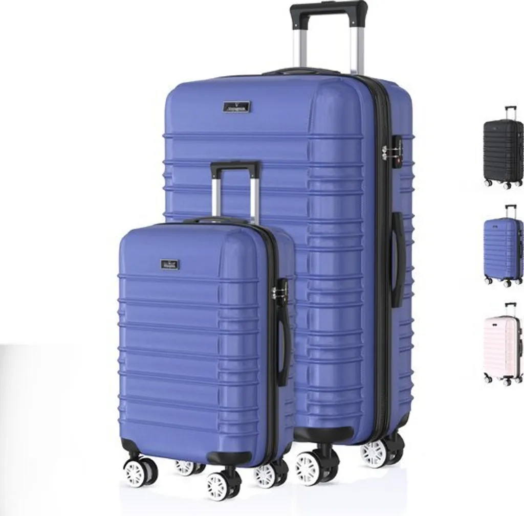 Set de 2 Valises à Roulettes Voyagoux AVALON Bleu pour Tout Voyage