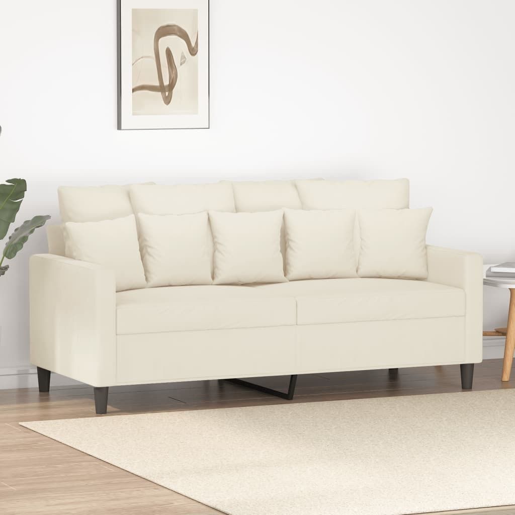 Design Möbel 2-Sitzer-Sofa Creme 140 cm Samt - 2024 Neu Produktbild 