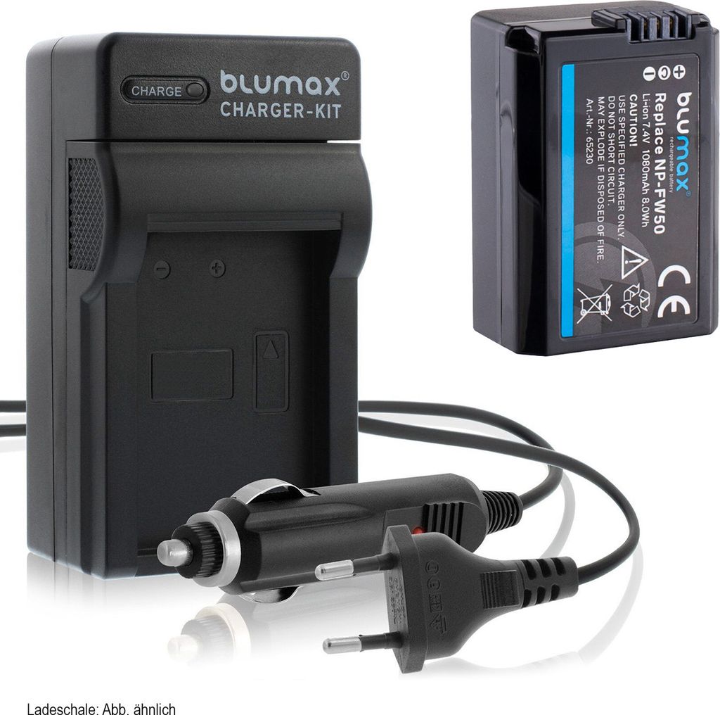 1x Akku + Lader für Sony NP-FW50 Alpha 6500 7 II 7R 7S NEX 7 RX10 1080 mAh
