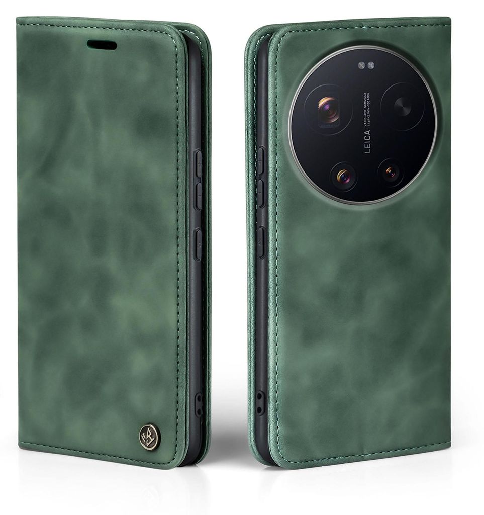 Handy Hülle für Xiaomi 17 Ultra Klapphülle Bookcase Flip Cover Handy Tasche Etui Farbe: Grün