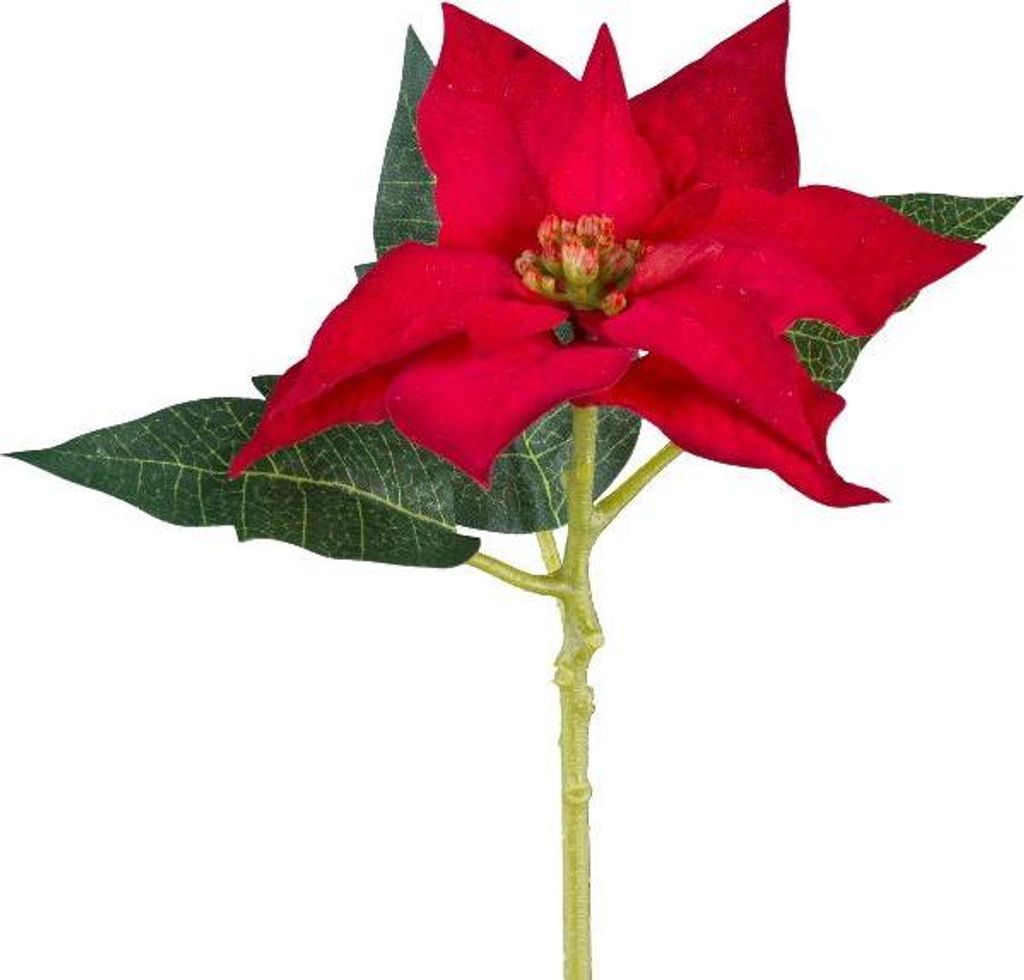 artplants.de Kunstblume Weihnachtsstern KASNERK, rot, 40cm - Plastik Weihnachtsstern
