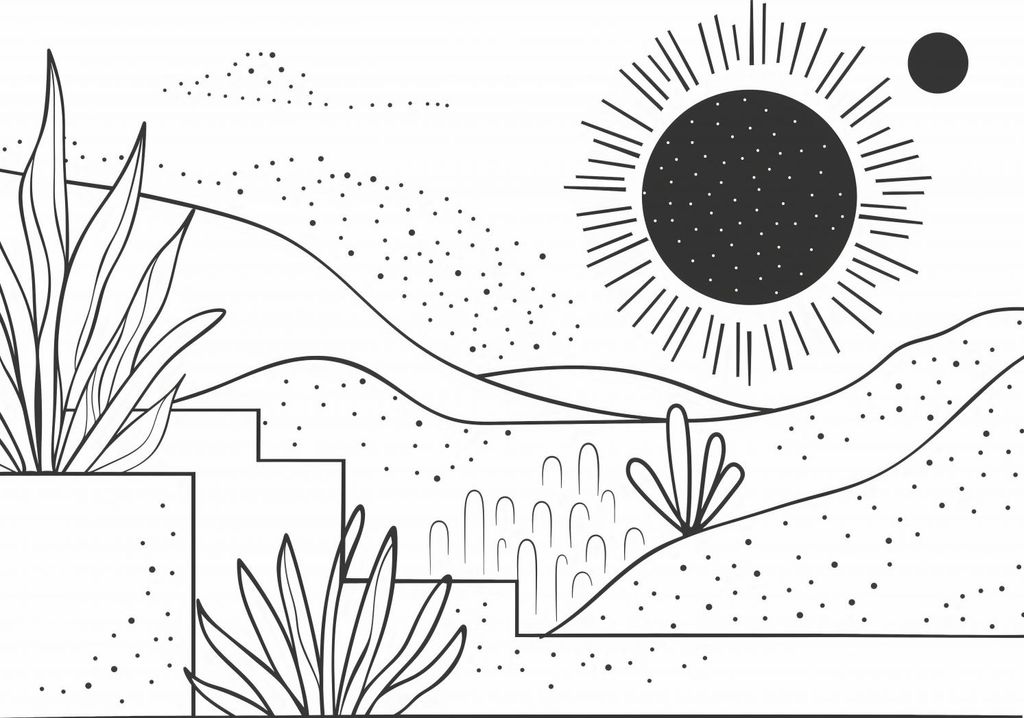 Plakat 35x25cm Linear Landschaft