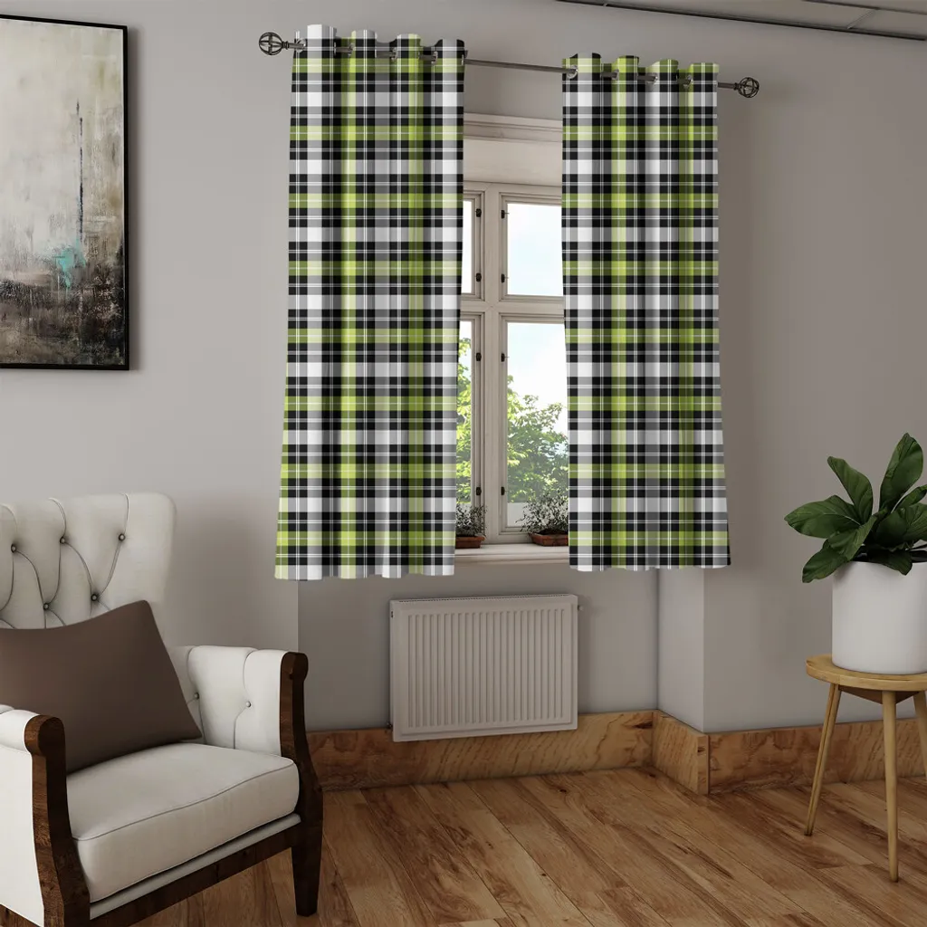 Rideau à œillets ABAKUHAUS 280x175cm imprimé abstrait noir gris vert
