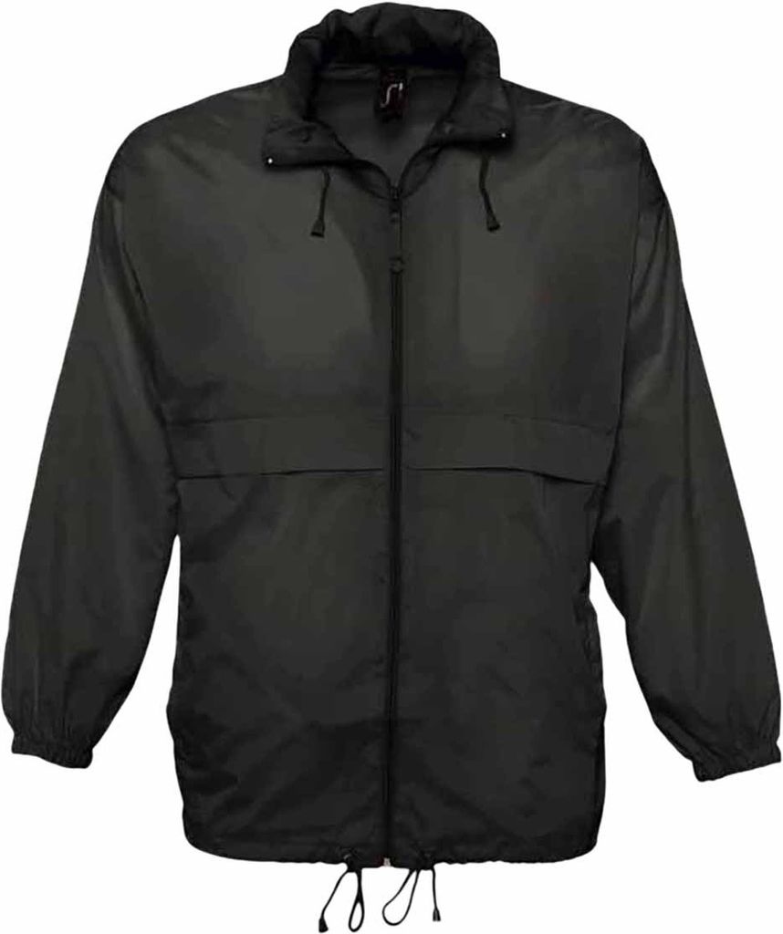 SOLS Uni Surf Windbreaker / Jacke, besonders leicht PC351 (L) (Schwarz)