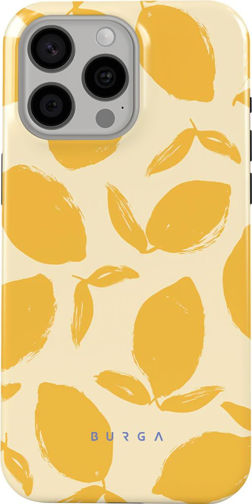 Burga, MagSafe Hülle für iPhone 15 Pro Elegantes Lemon Tart-Motiv, Gelb