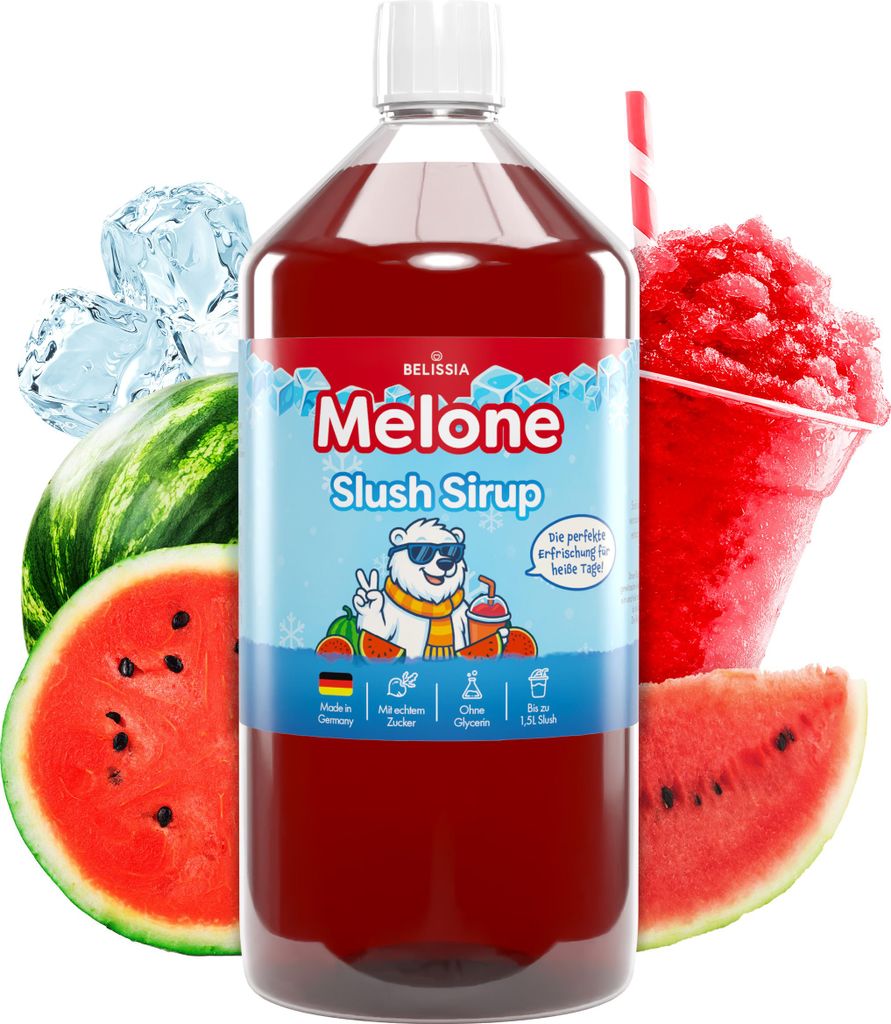 Belissia Slush Eis Sirup 1000ml Konzentrat | Wassermelone Produktbild 