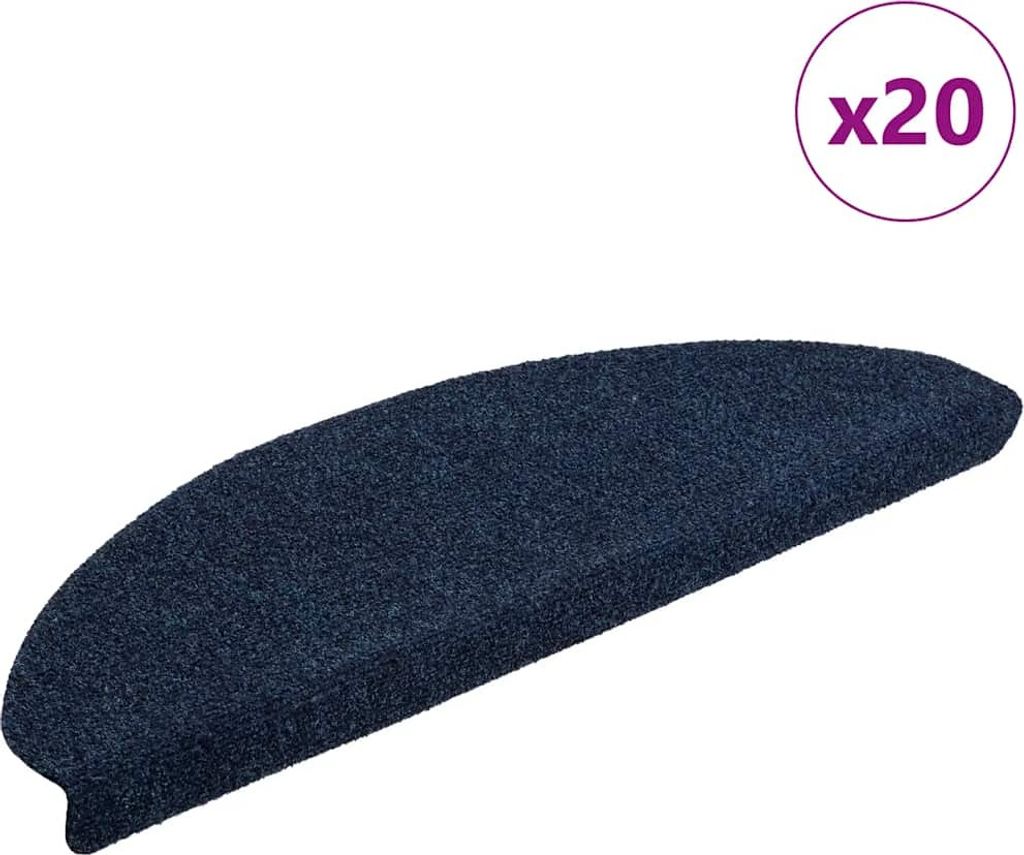 Stufenmatten Selbstklebend 20 Stk. 65x21x4 cm Marineblau Halbrund Groß