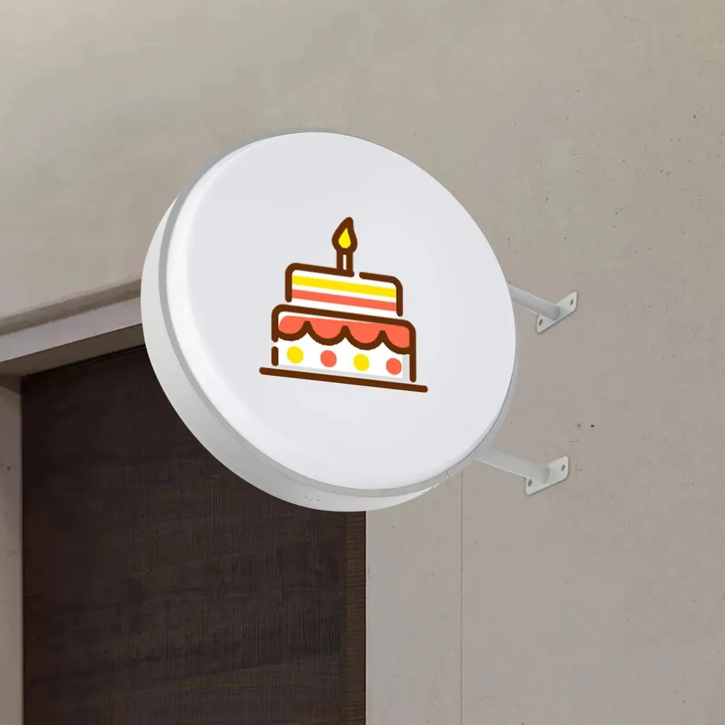 Panneau Publicitaire Lumineux Rond Double Face Extérieur Etanche IP65 60cm