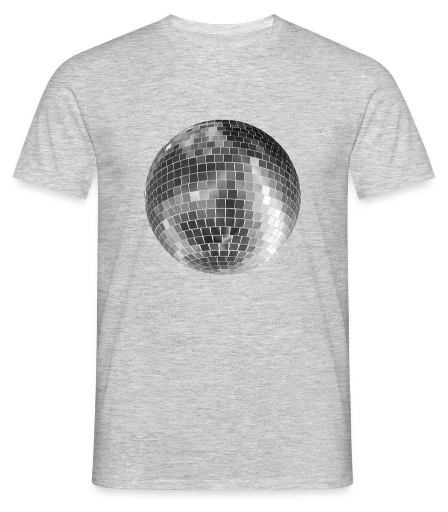 Spreadshirt Funkelnde Diskokugel Design Männer T-Shirt, L, Grau meliert