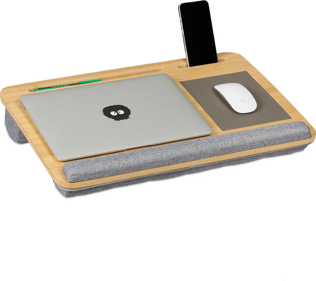 Plateau ordinateur portable avec repose-poignets et tapis souris intégré