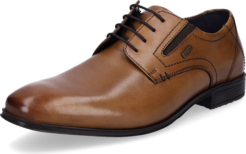 s.Oliver Herren Leder Schnürschuh cognac braun