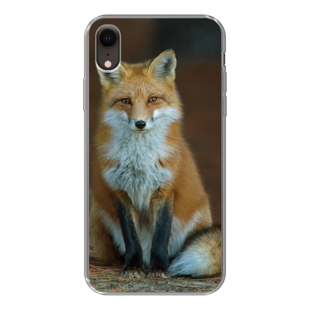 MuchoWow Handyhülle Schutzhülle Hülle für iPhone XR Fuchs - Makro - Rot Silikon Softcase Handy Hülle - Schutzdeckel