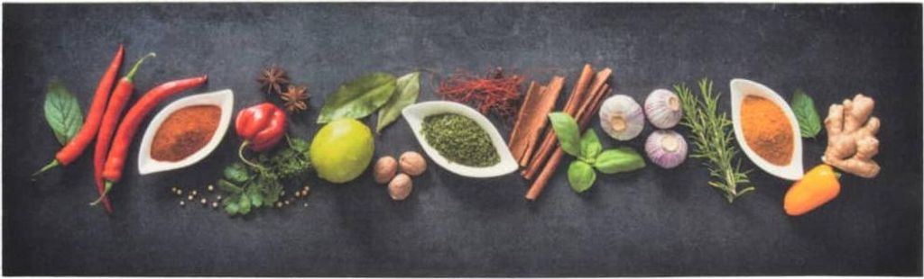vidaXL Küchenteppich Waschbar Gewürze 45x150 cm Samt Produktbild 