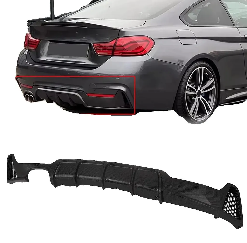 Diffuseur arrière universel look carbone en ABS, pièce de carrosserie