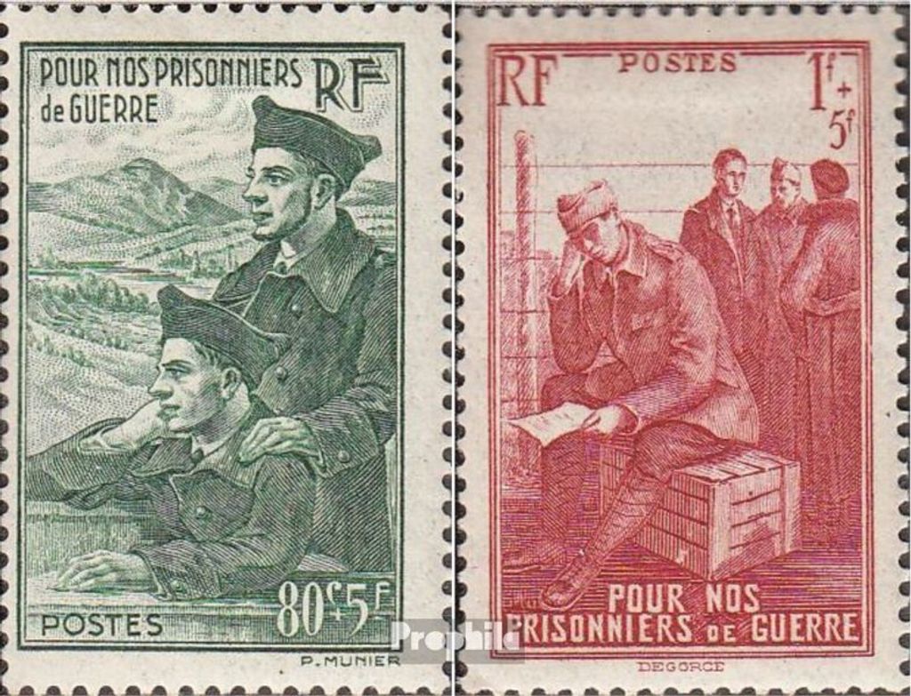 Briefmarken Frankreich 1941 Mi 500-501 (kompl.Ausg.) mit Falz Kriegsgefangene