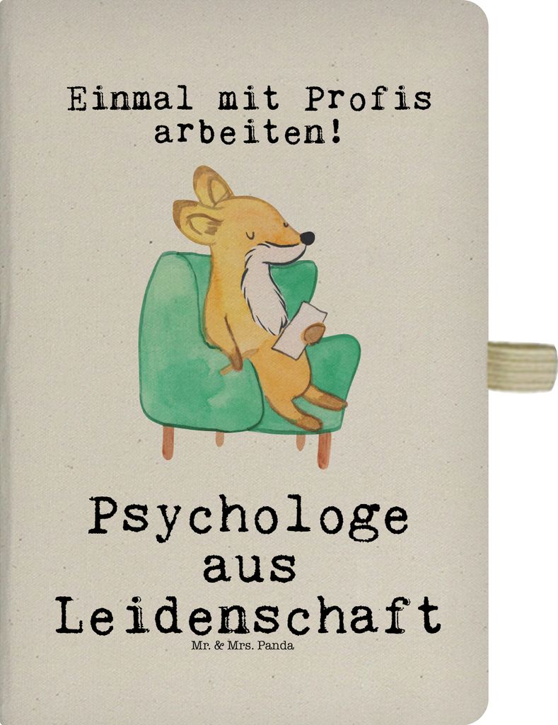 Mr. & Mrs. Panda notizbuch Psychologe Leidenschaft - Transparent - Geschenk, skizzenbuch a4, Studium, Kladde, Therapeut, Journal, Tagebuch