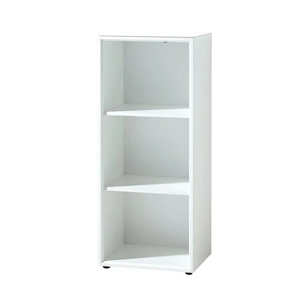 Bibliothèque de bureau blanche MONTERIA profonde hauteur 120cm 4203-84
