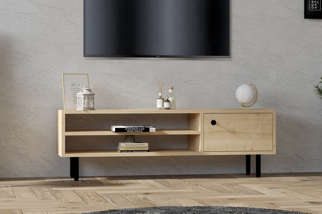 Skye Decor, Avila - Sapphire Oak, TV-Einheit, Saphireiche, 100 % MELAMINBESCHICHTETE SPANPLATTEN, 120 x 30 x 38 cm