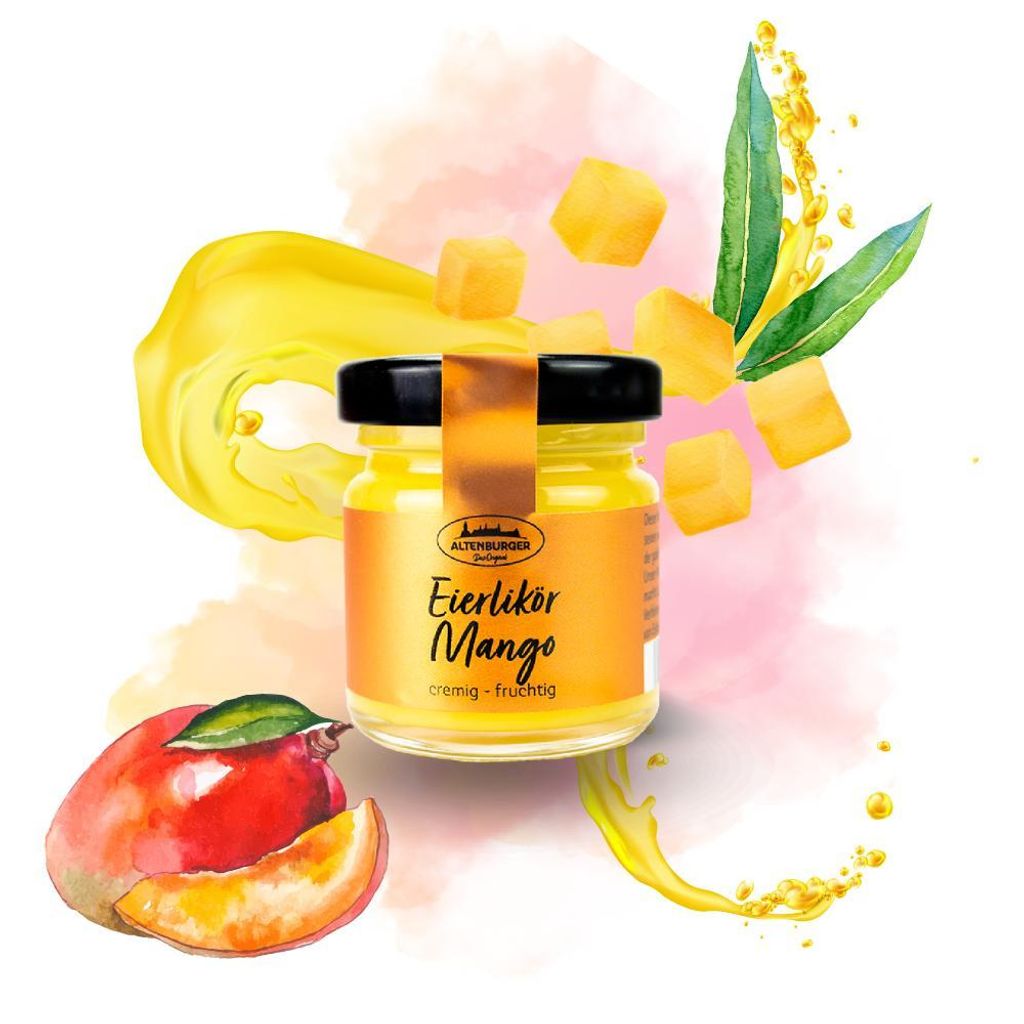 Mini Glas Eierlikör Mango, 30 ml Produktbild 