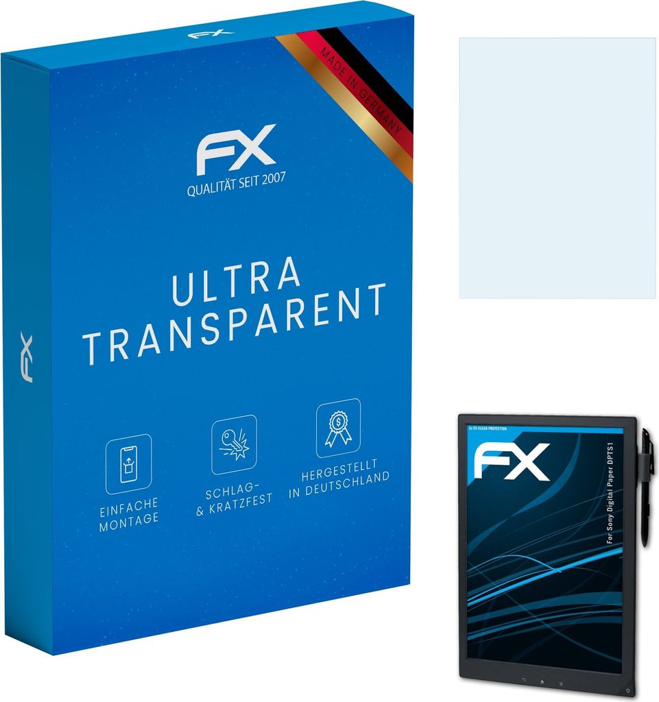 atFoliX FX-Clear 2x Schutzfolie kompatibel mit Sony Digital Paper (DPTS1) Displayschutzfolie
