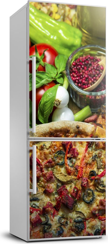 Tulup Kühlschrankdekoration - 70x190 cm - Aufkleber auf dem Kühlschrank - Pizza