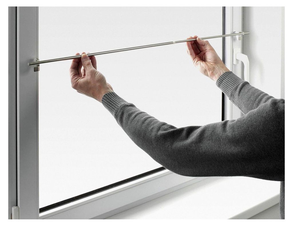 Klemmstange, ausdrehbar, Montage ohne Schrauben und Bohren, Press&Go Filigrano Kugel, Durchmesser 8/10 mm, Länge 50-80 cm, Metall, Weiß