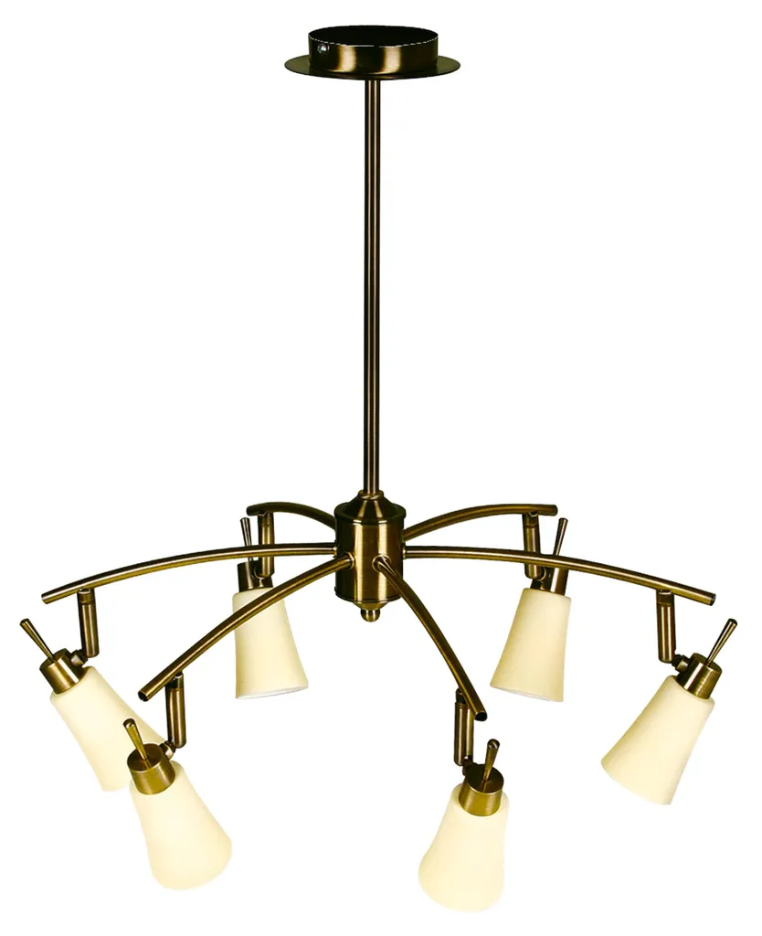 Suspension spot KROTON 6xG9 40W finition patine et crème pour salon