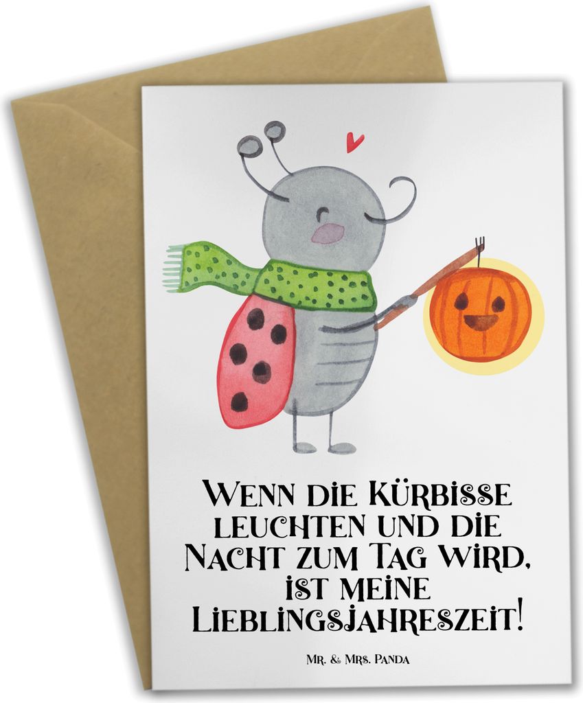 Mr. & Mrs. Panda Beileidskarte Halloween Magie - Weiß - Geschenk, handgefertigte Produkte, Dankbarkeit, osterkarten, genesungskarte, einladungskar...