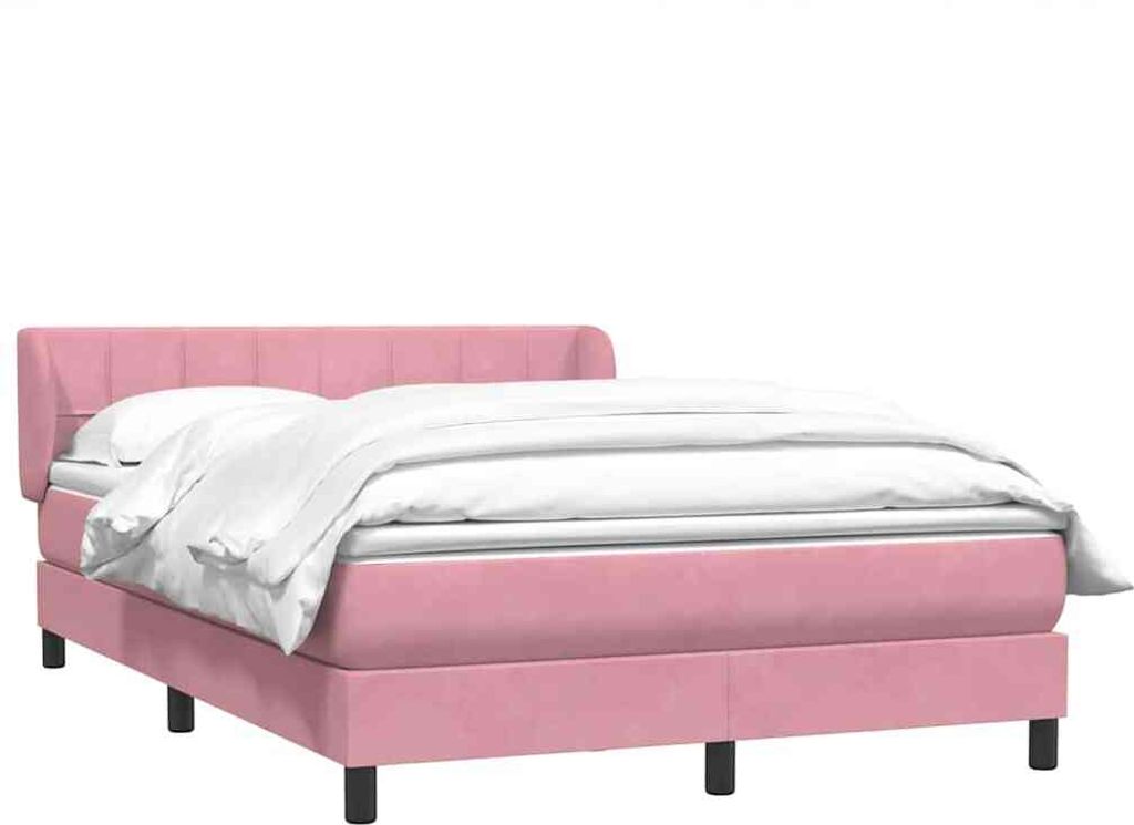 Boxspringbett mit Matratze Rosa 140x210 cm Samt
