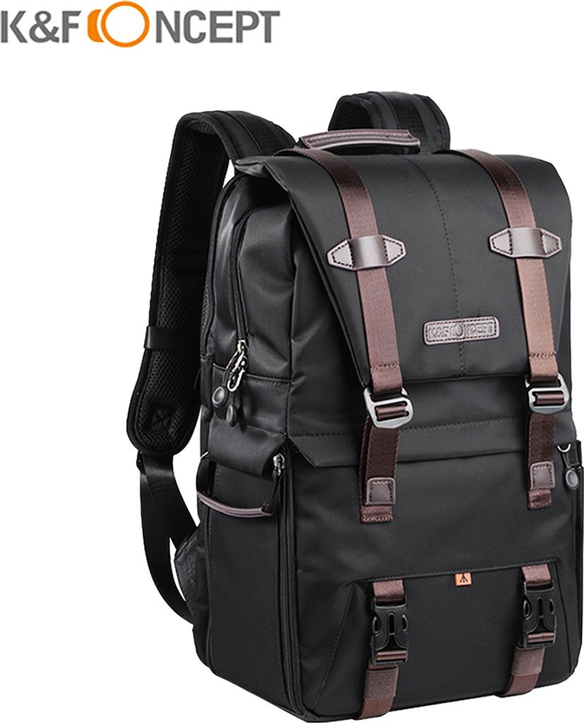 K & F CONCEPT Kamera Rucksack Fotografie Aufbewahrungstasche Seite offen Verfuegbar fuer 15,6-Zoll-Laptop mit regenfester Abdeckung Stativ-Fanggurt...