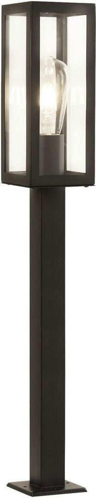 Außenlampe Edelstahl Glas 90 cm IP44 Schwarz E27 eckig Modern Wegeleuchte
