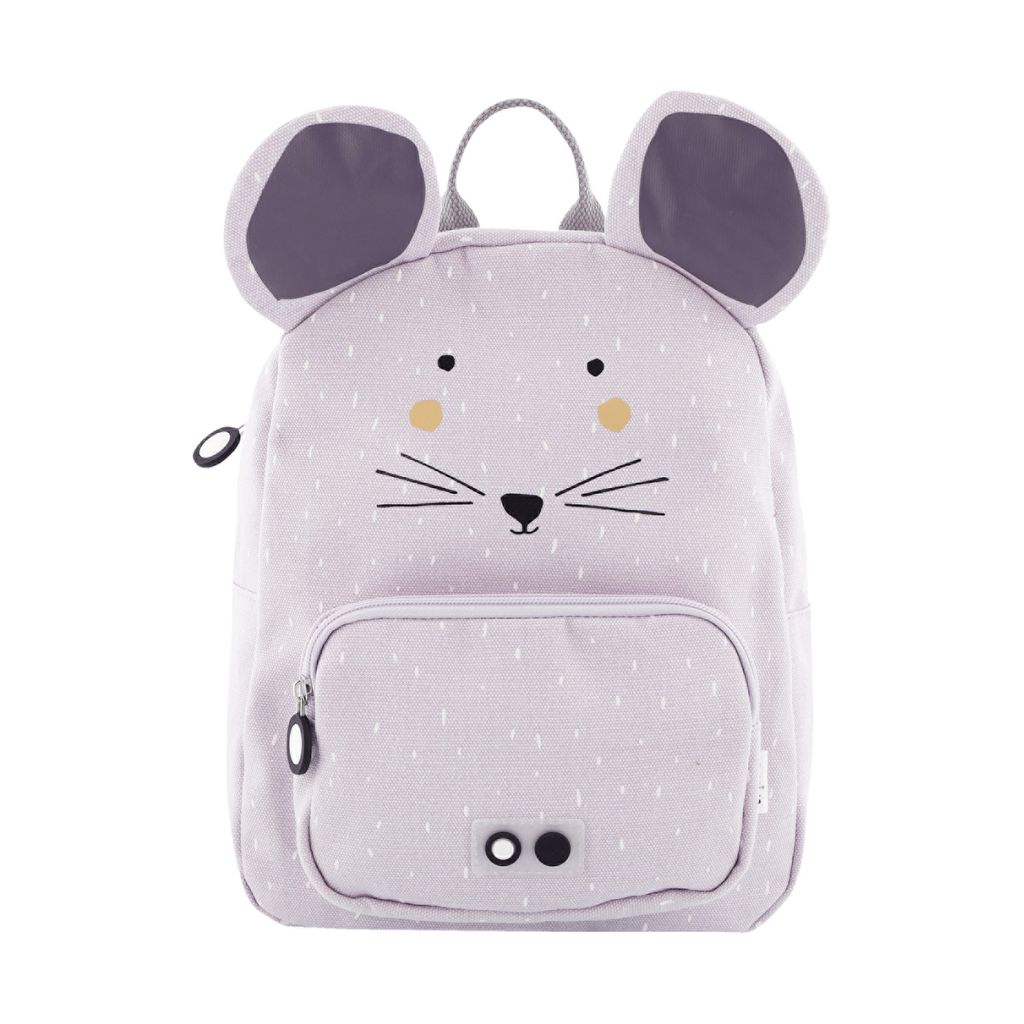 Trixie Rucksack - Kinderrucksack Schultasche Mrs. Mouse wasserabweisend Baumwolle lila