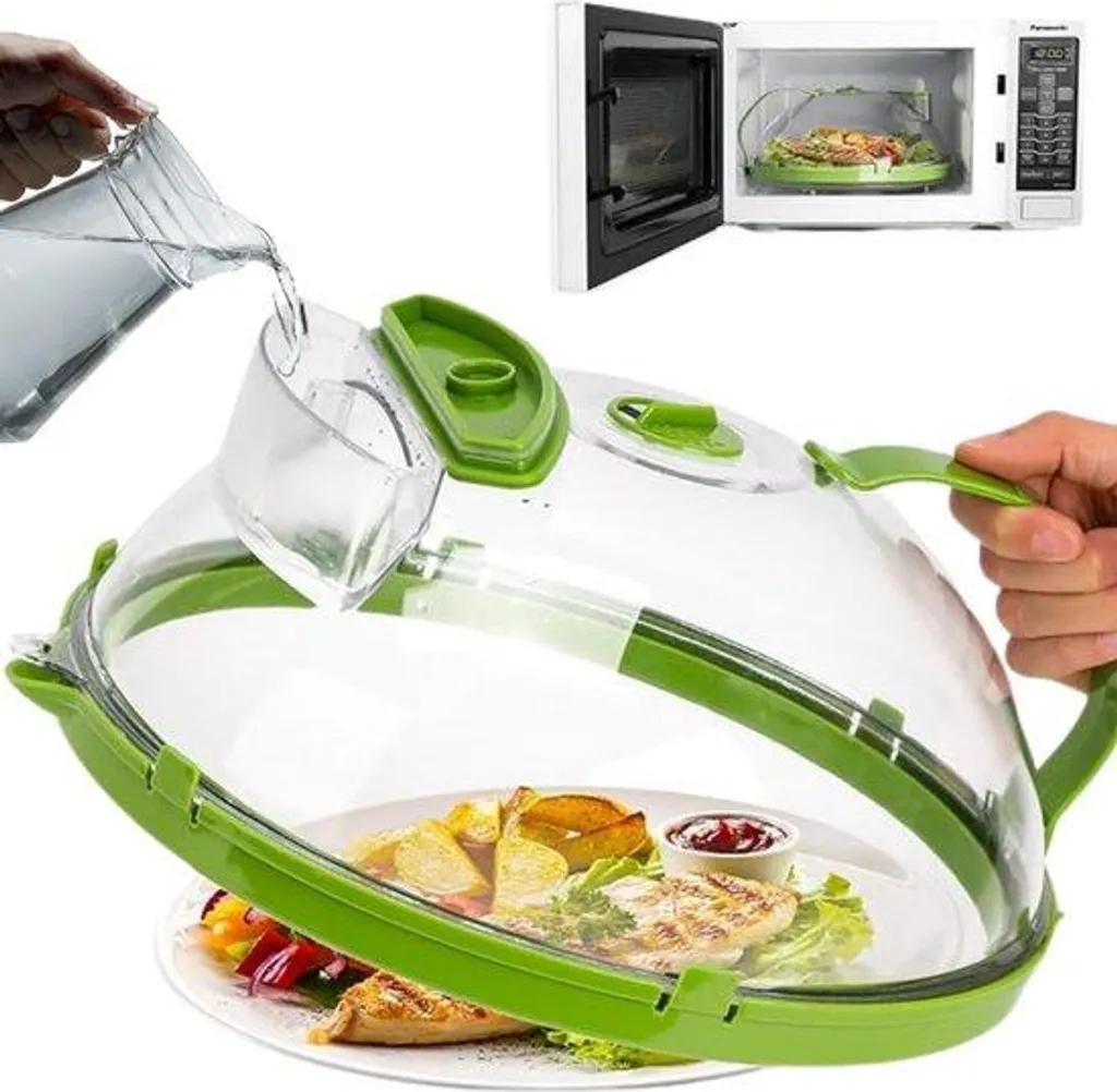 Bouillotte micro-ondable ronde 27 cm sans BPA avec réservoir d'eau douce